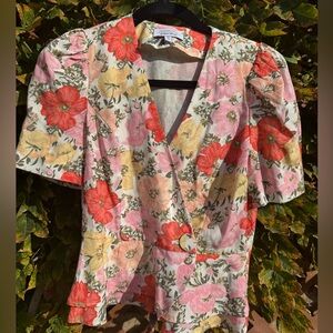 & Other Stories Puff Sleeve Peplum Top